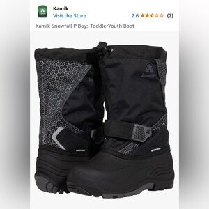 Black snow boots Kamik / like new worn once 10 Kids